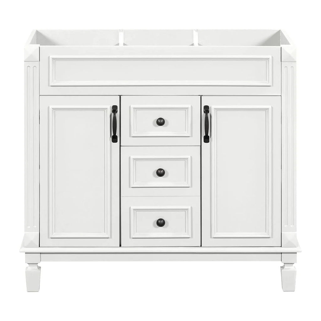 Mobile Bagno Moderno da 90cm con Lavabo Integrato e Specchiera, 2 Ante e 2 Cassetti