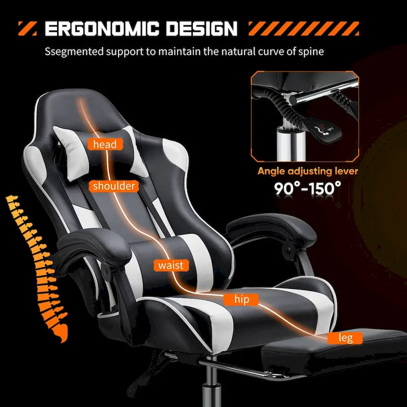 Sedia da scrivania girevole in pelle PU per gaming