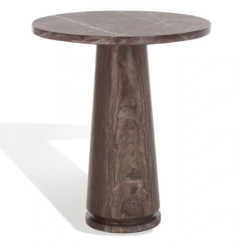 Tavolino d'appoggio rotondo alto in marmo Ghicu di SAFAVIEH Couture - 55,8 cm L x 53,3 cm P x 61 cm A - 53,3x53,3x61 cm