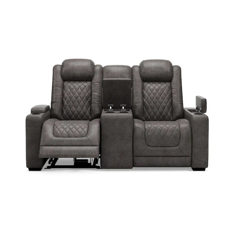 Divanetto reclinabile elettrico Signature Design by Ashley HyllMont grigio con consolle - 71.75 L x 39 P x 44 A