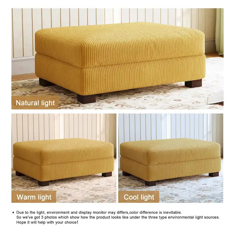 Pouf poggiapiedi oversize in velluto a coste moderno