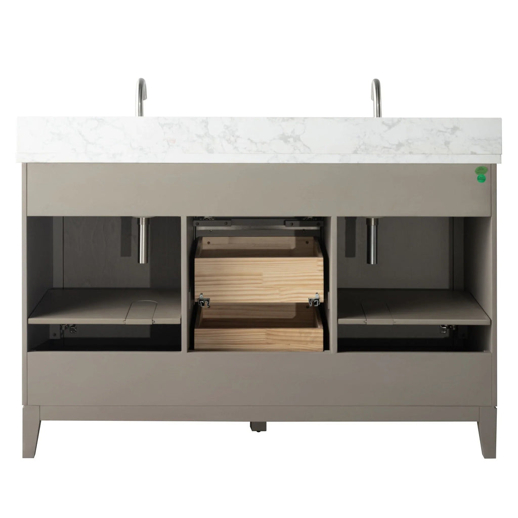 Mobile da Bagno Vanity Art con Lavabo in Ceramica e Top in Marmo Ricomposto