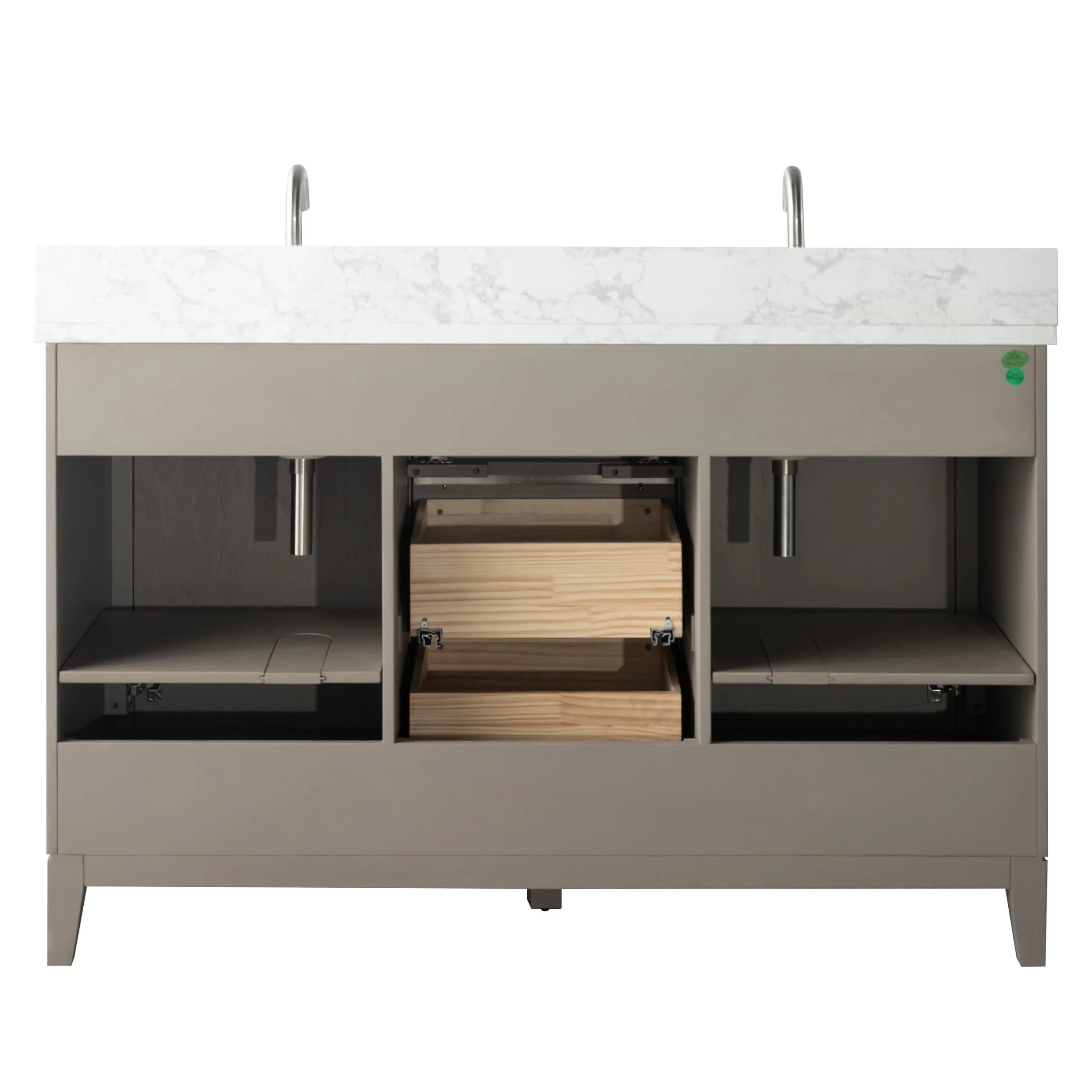 Mobile da Bagno Vanity Art con Lavabo in Ceramica e Top in Marmo Ricomposto