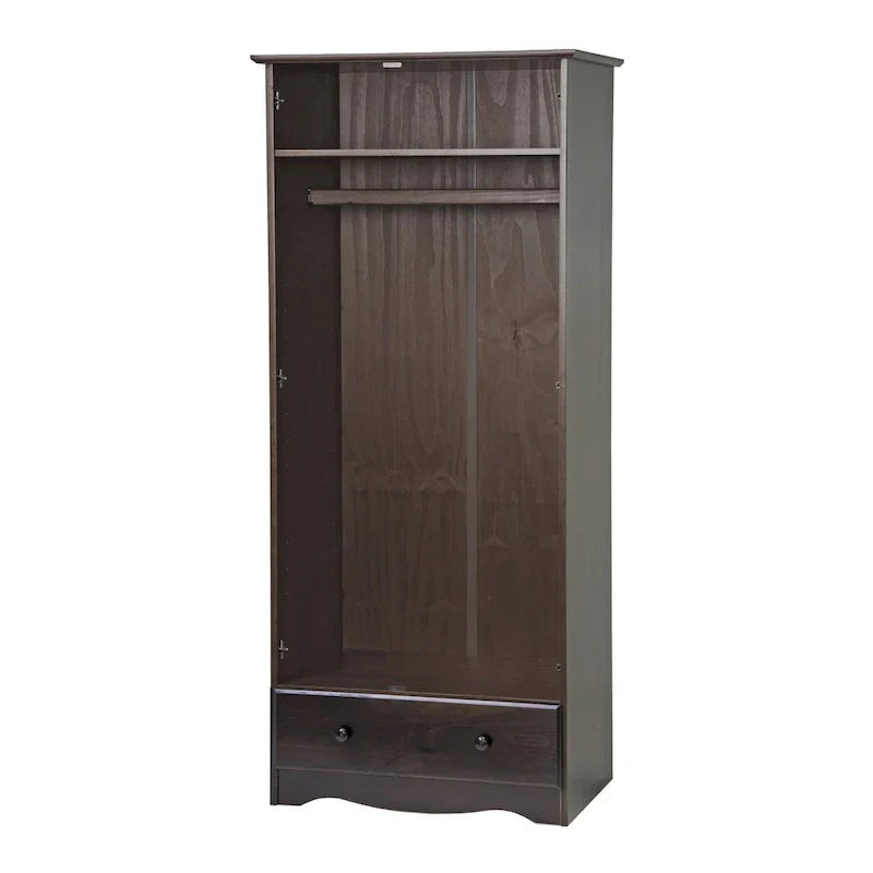 Guardaroba Flessibile in Legno Massello al 100% con Pomelli in Metallo o Legno