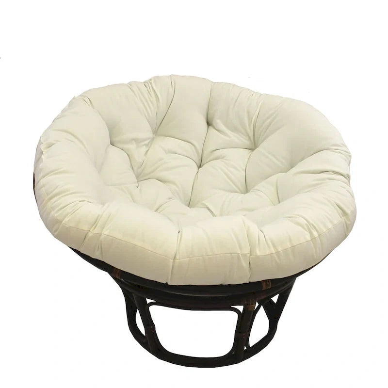 Sedia Papasan in rattan da 42 pollici con cuscino in twill