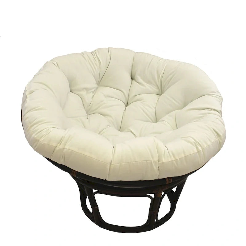 Sedia Papasan in rattan da 42 pollici con cuscino in twill