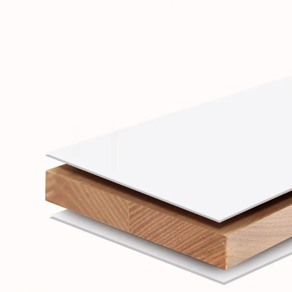 Credenza grande in legno e vetro con alzata superiore