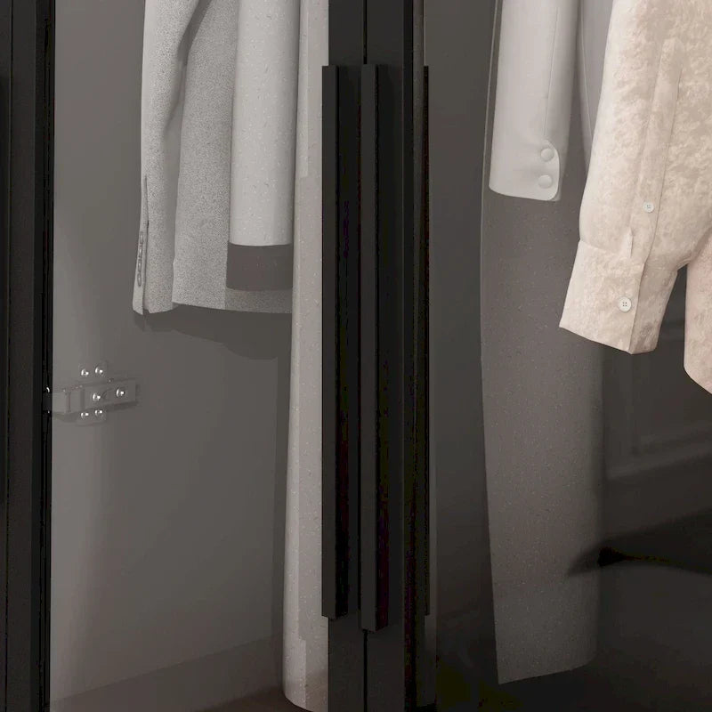 Armadio con ante in vetro da 120 cm con luce LED integrata