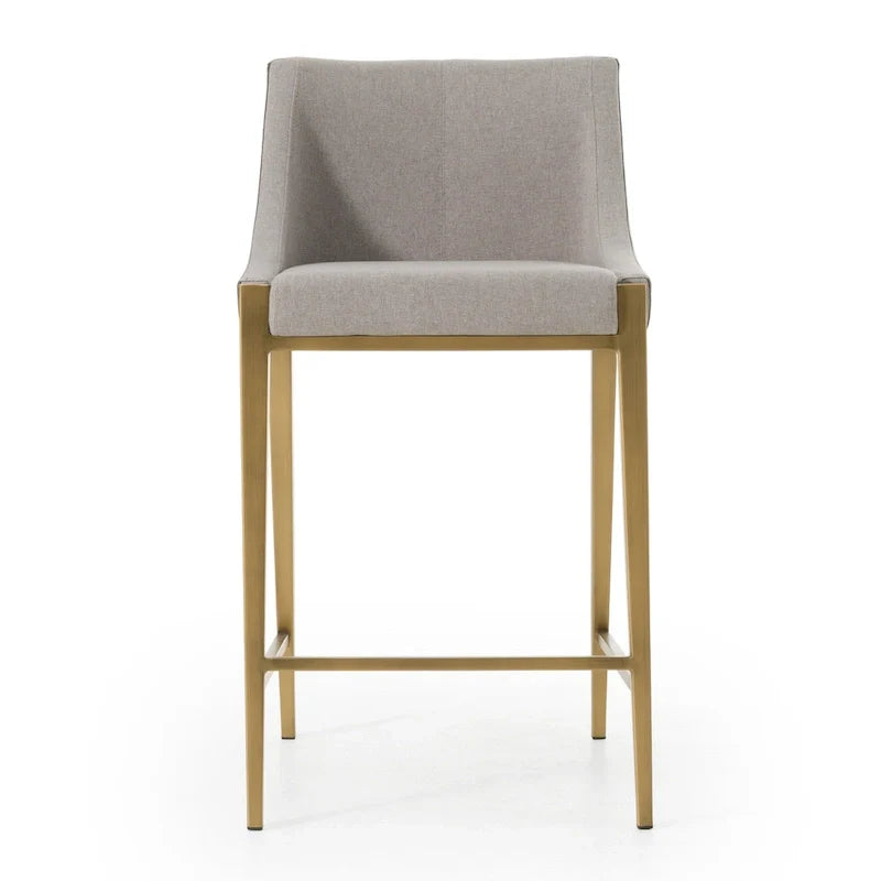 Sgabello da bancone Modrest Fairview moderno grigio e ottone
