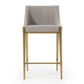 Sgabello da bancone Modrest Fairview moderno grigio e ottone