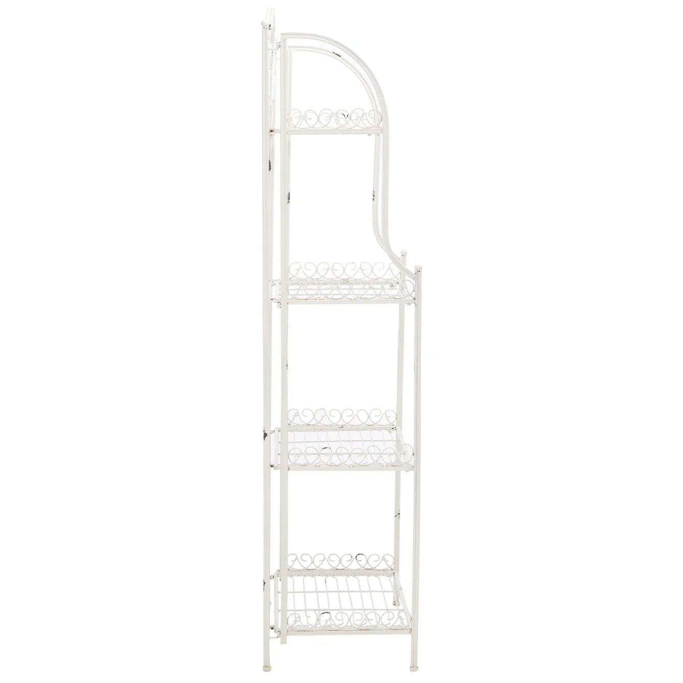 SAFAVIEH Bryn Scaffale da panettiere da esterno a 4 ripiani in ferro battuto vittoriano - 25 pollici L x 15 pollici P x 63 pollici H - 25 L x 15 P x 63 H