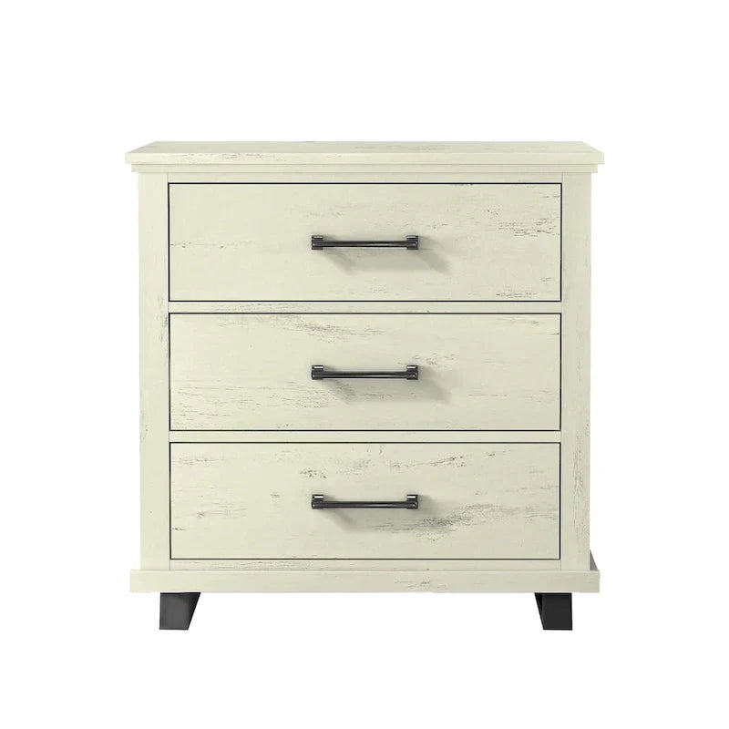Set camera da letto 4 pezzi stile rustico - 2 comodini, 1 cassettone e 1 comò