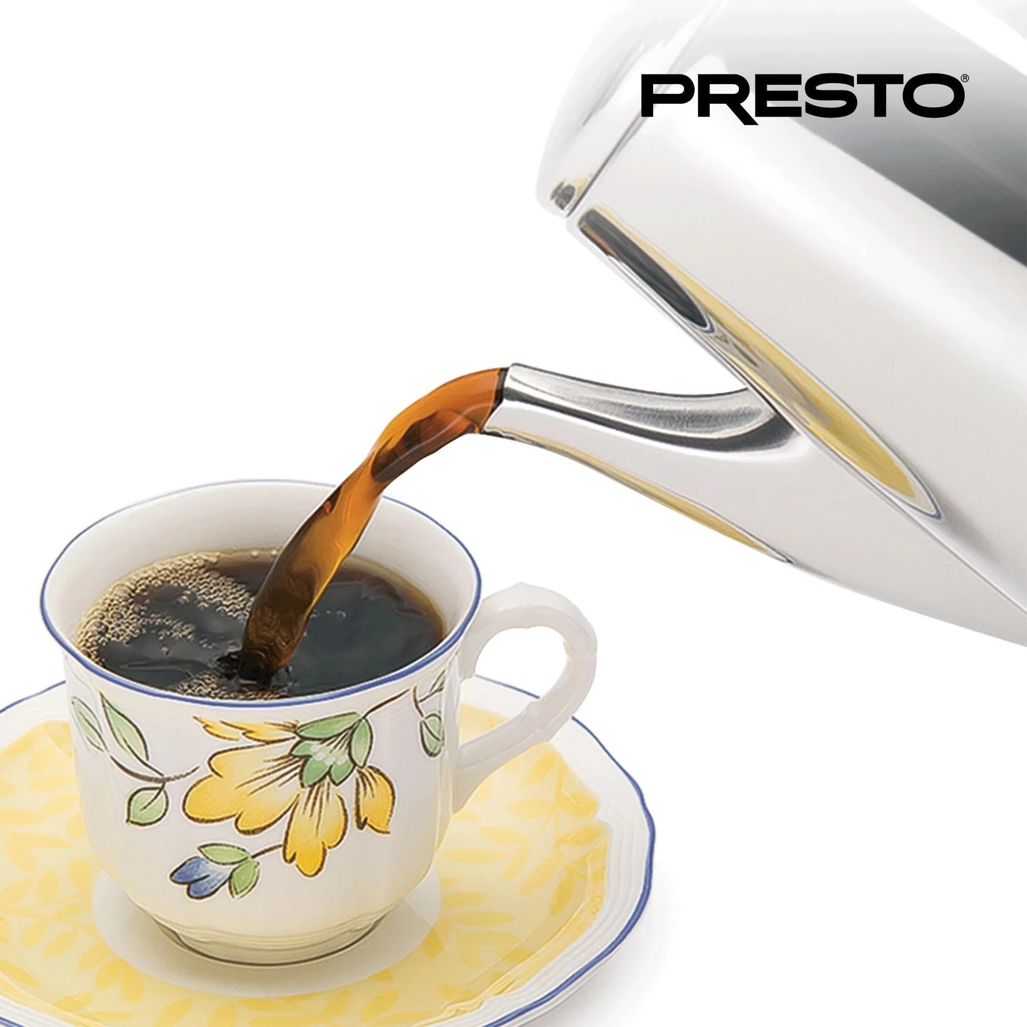 Caffettiera in acciaio inox Presto, percolatore robusto da 12 tazze, colore argento - 2.79
