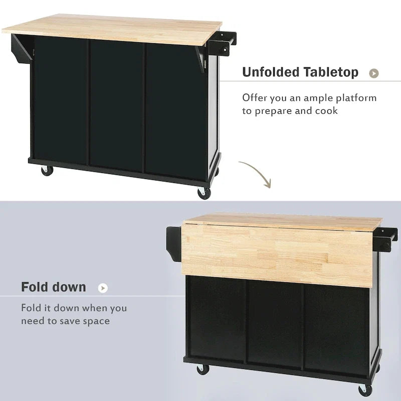 Carrello da Cucina su Ruote Portatile con Contenitore