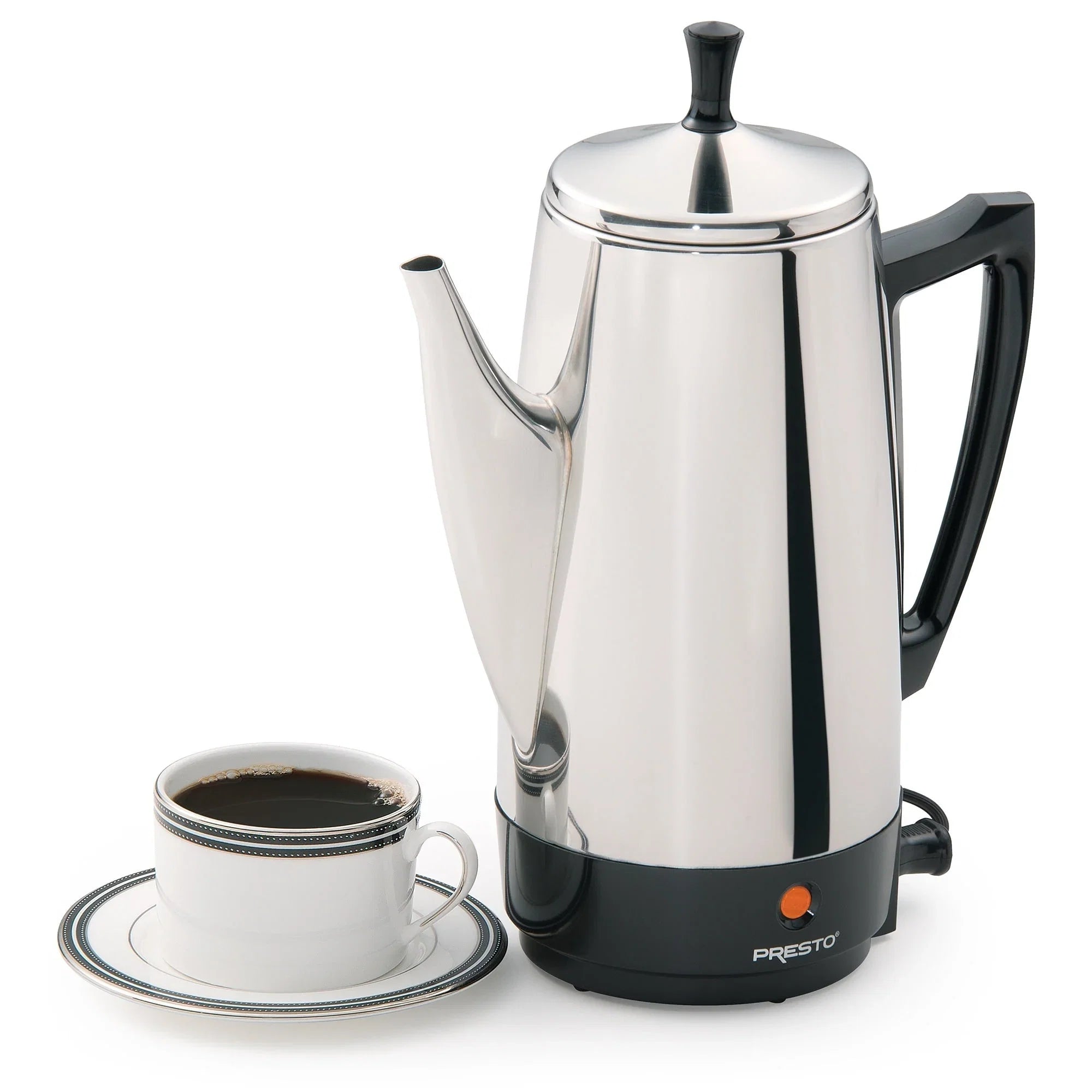 Caffettiera in acciaio inox Presto, percolatore robusto da 12 tazze, colore argento - 2.79