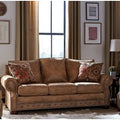 Divano letto in tessuto scamosciato marrone rustico Rancho - 37 x 86 x 40