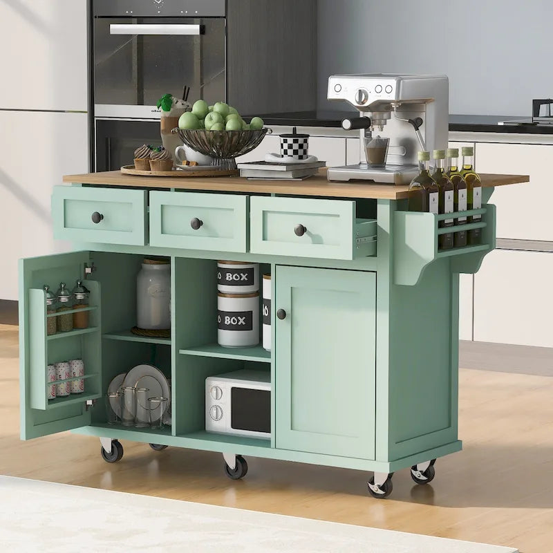 Carrello da Cucina su Ruote Portatile con Contenitore