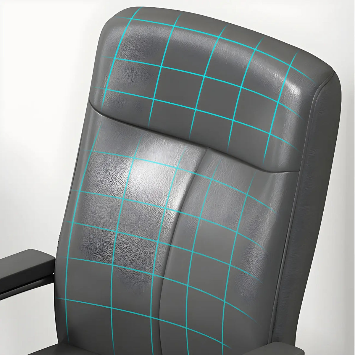 Sedia da ufficio HomeyFad moderna in pelle e metallo a 4 gambe con braccioli
