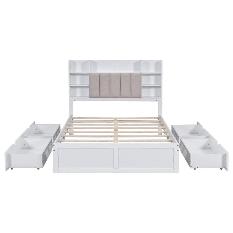 Struttura letto con 4 cassetti contenitore portatili sotto il letto
