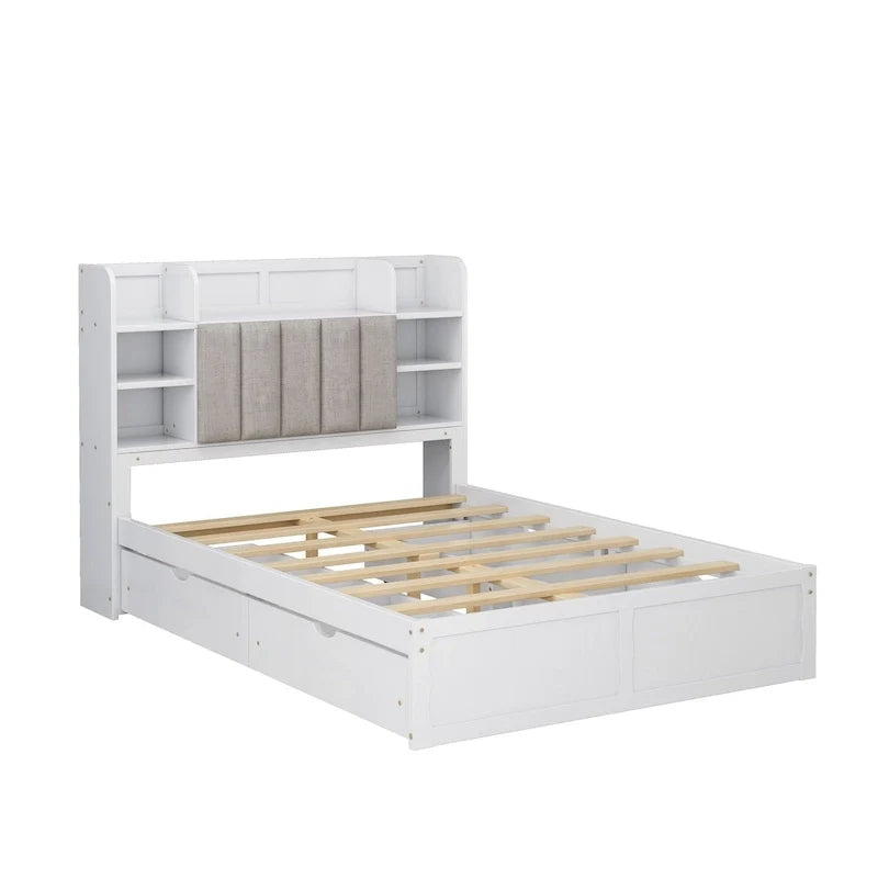 Struttura letto con 4 cassetti contenitore portatili sotto il letto
