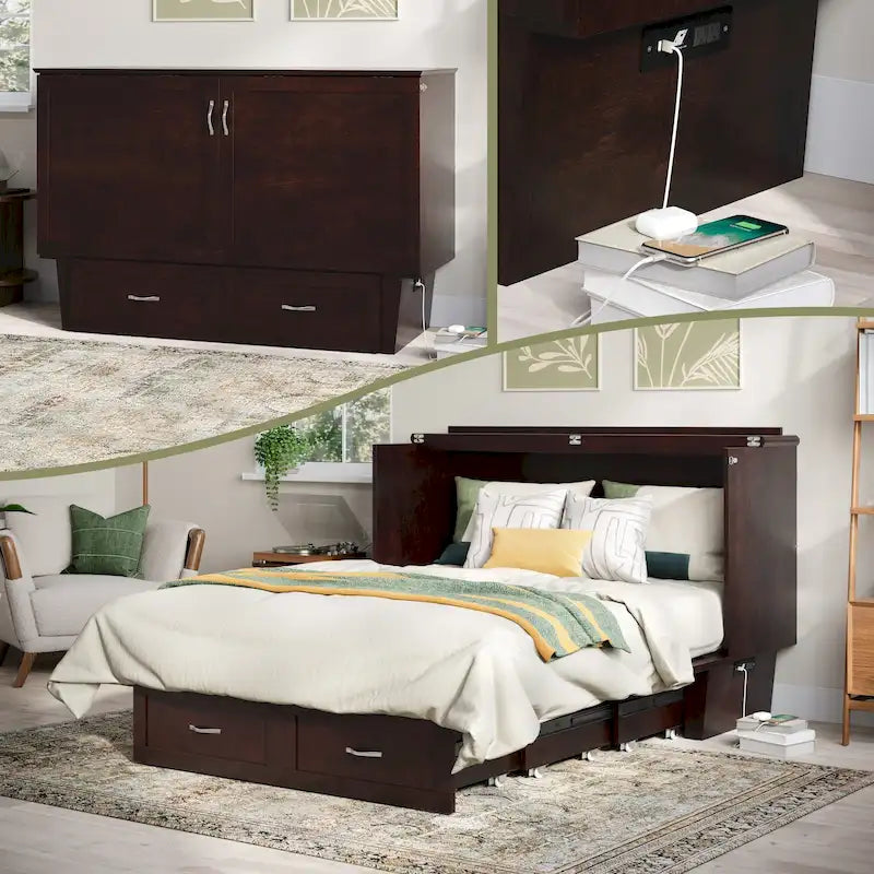 Cassettone letto a scomparsa Chelsea Queen con materasso