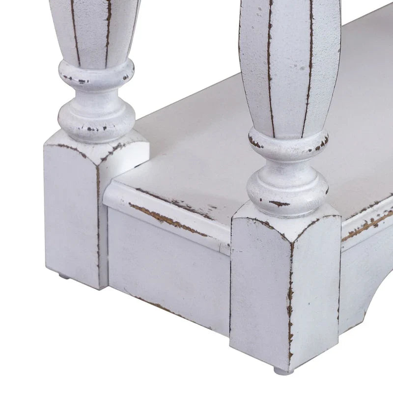 Consolle da ingresso da 72 pollici bianco antico e corteccia invecchiata