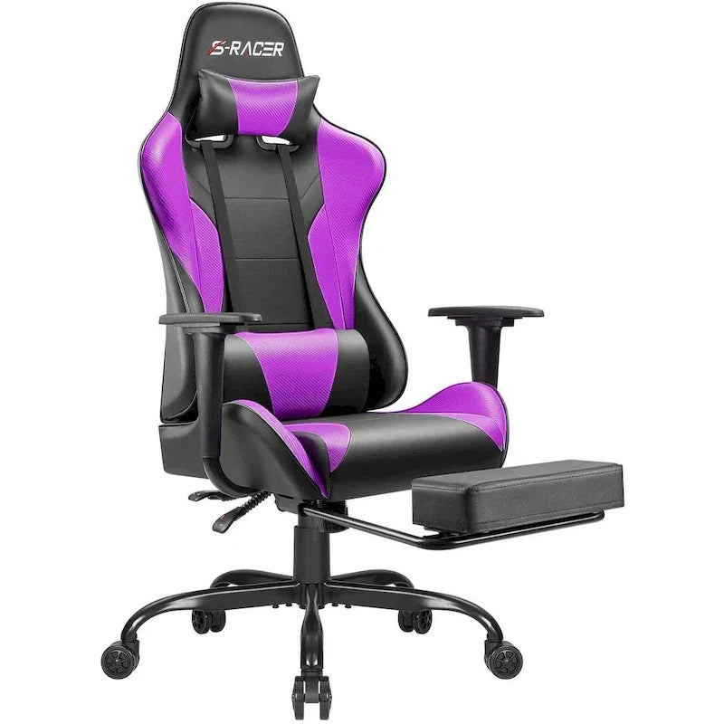Sedia da gaming con poggiapiedi - Sedia da scrivania ergonomica