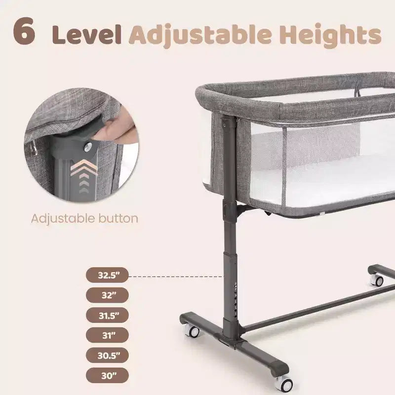 Moïse pour bébé à roulettes – Beige / Gris / Rose, Cododo, pour 1 bébé