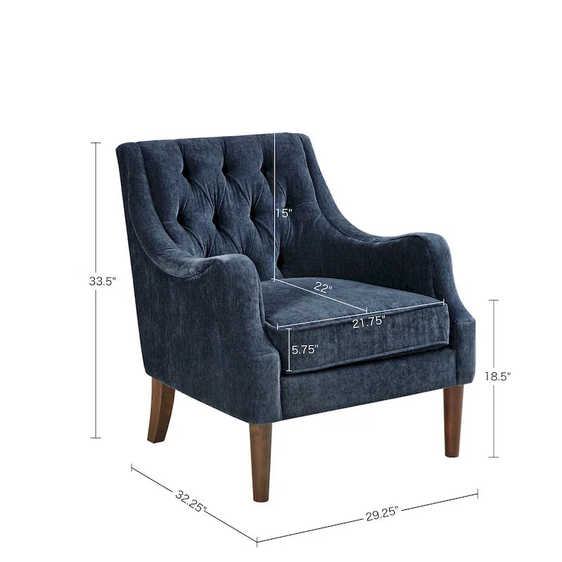 Poltrona moderna accent con bottoni capitonné