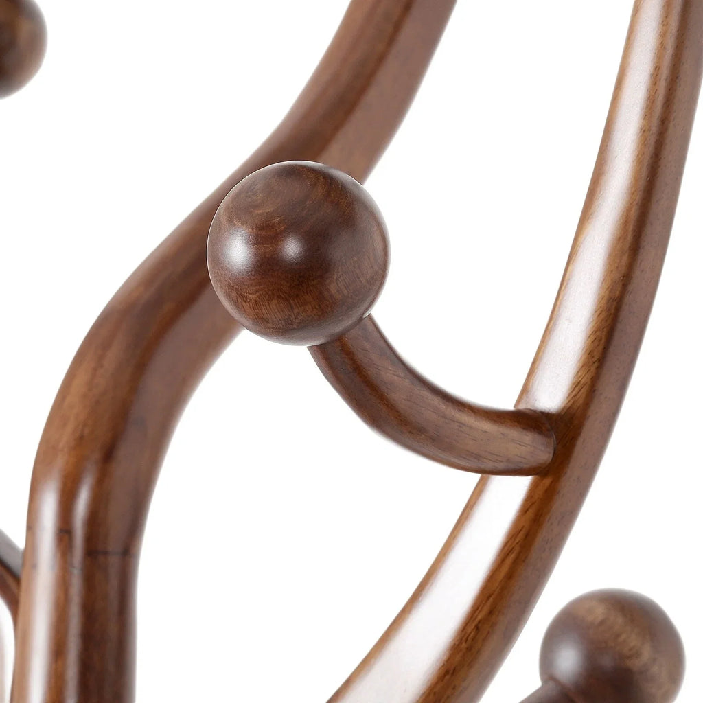 Appendiabiti da terra "ramo d'albero" in legno di gomma con 8 ganci - 24,5L x 70,87H