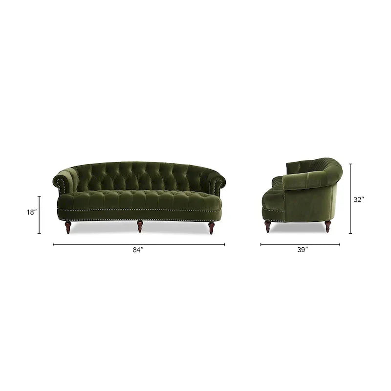 Divano Chesterfield trapuntato in velluto La Rosa 84 Mid-Century Modern