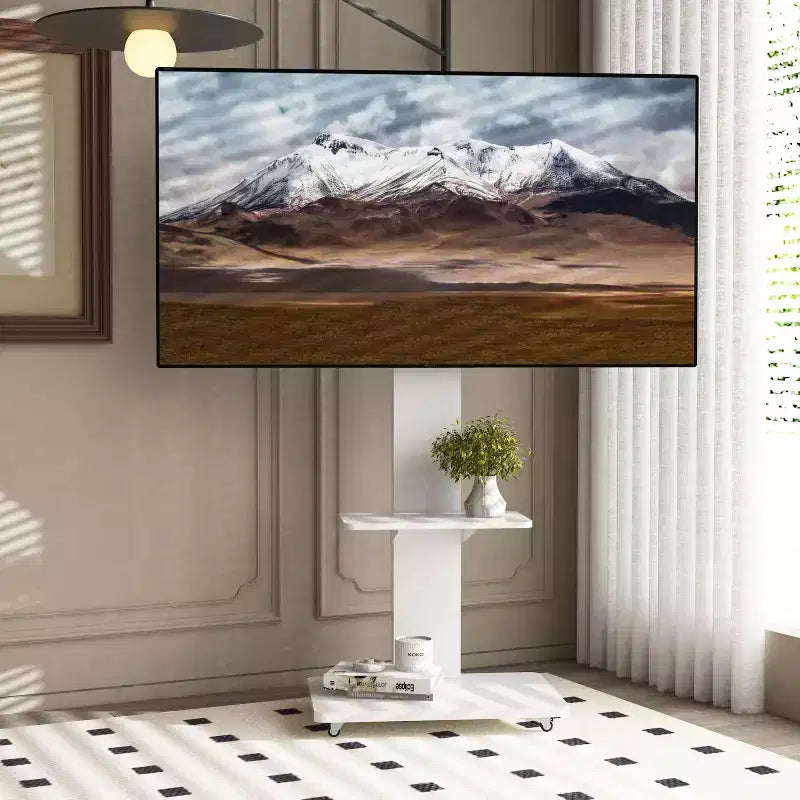 Mobile porta TV per televisori da 32-75 pollici, carrello TV mobile regolabile in altezza con cassetto e ruote per soggiorno, camera da letto, uffici -ModernLuxe