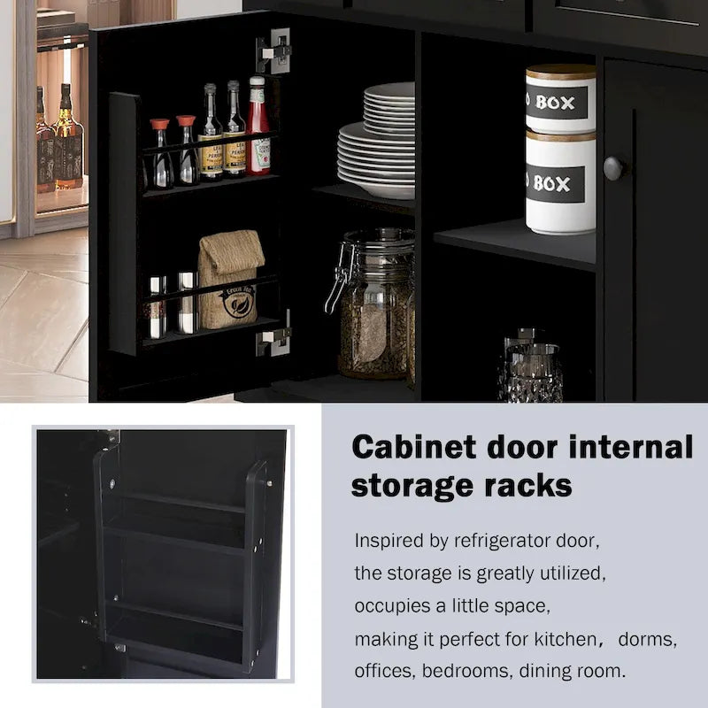 Carrello da Cucina su Ruote Portatile con Contenitore