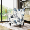 Poltrona imbottita schienale alto Modern Retro 30,25" con gambe in legno per soggiorno