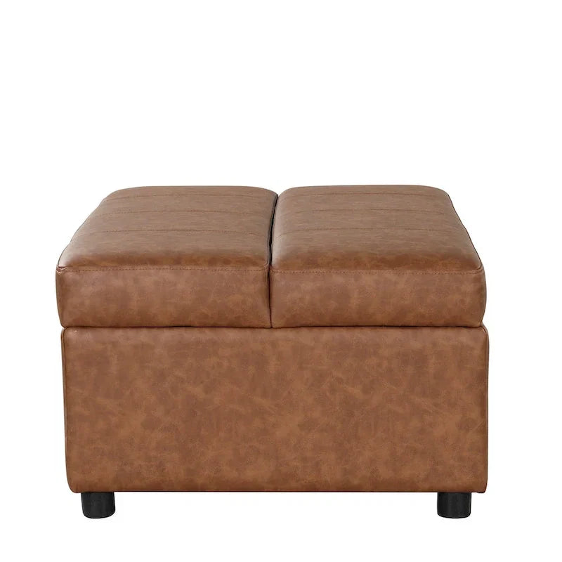 Divano letto pieghevole estraibile a forma di pouf singolo con materasso, letto per gli ospiti convertibile, divano letto rivestito in PU