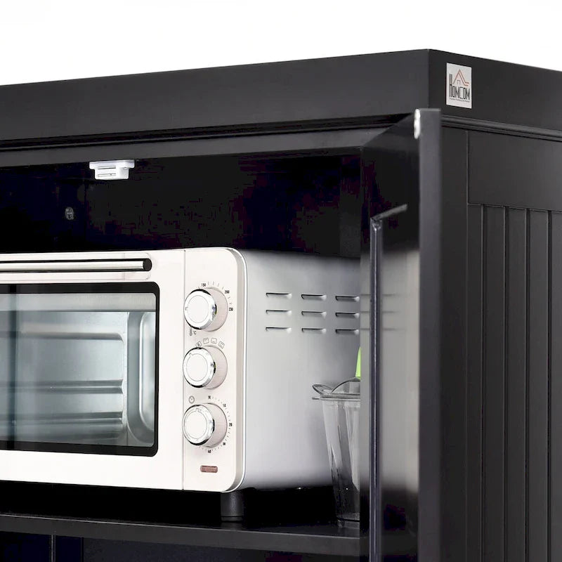 Armadio dispensa da cucina da 72 pollici, mobile tradizionale autoportante con 4 ante e 3 ripiani regolabili, ampio cassetto centrale