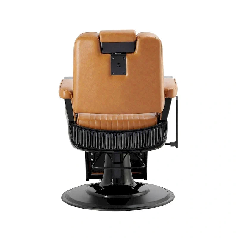 Poltrona da barbiere SHERMAN Heavy Duty, reclinabile, colore cammello