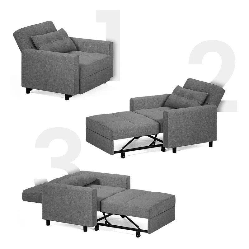 Divano letto trasformabile 3-in-1, Poltrona letto estraibile, Letto pieghevole convertibile per soggiorno