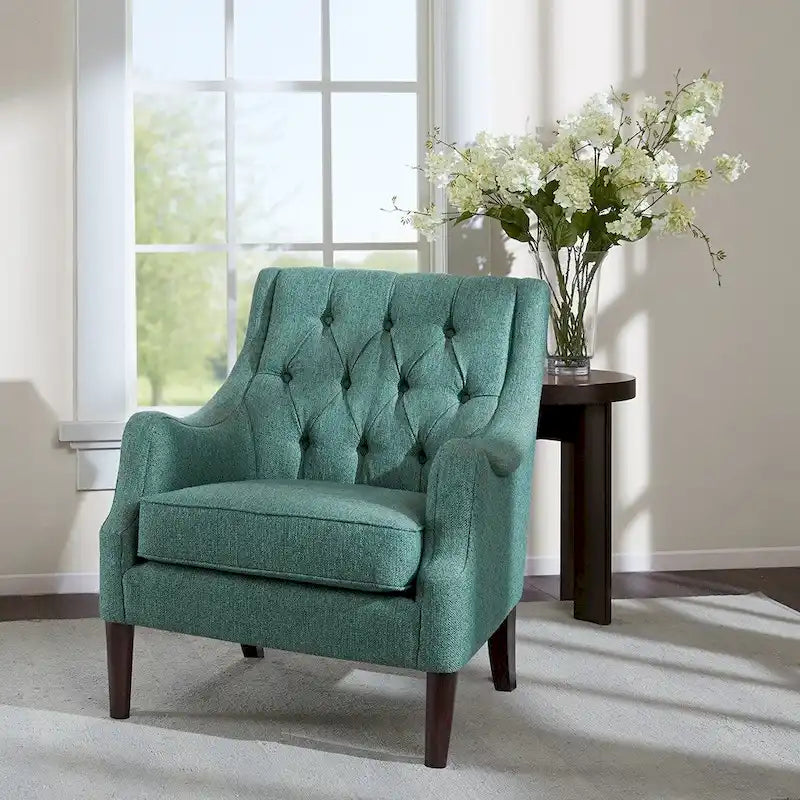 Poltrona moderna accent con bottoni capitonné