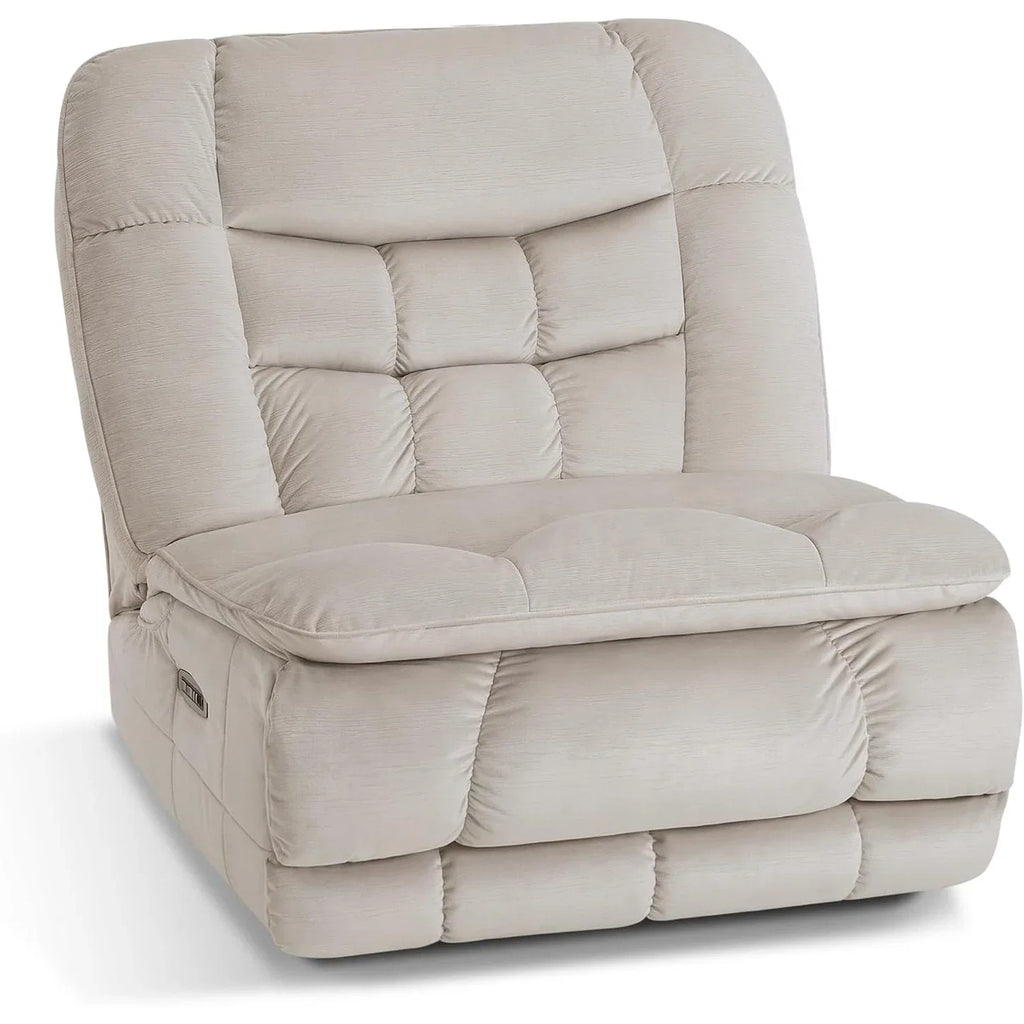 MCombo Poltrona Reclinabile Basculante Elettrica Oversize senza Braccioli con Doppio Motore, Reclinabile Zeroarms Perfetta per Soggiorno in Tessuto PR607