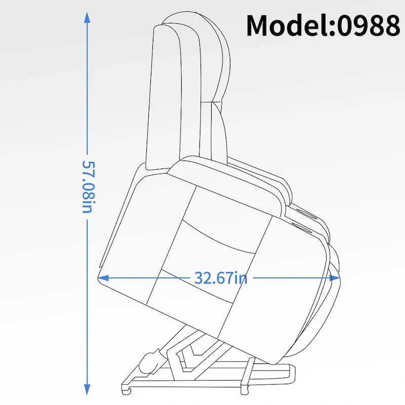 Poltrona reclinabile Power Lift, poltrona massaggiante moderna a motore singolo con riscaldamento lombare, porta di ricarica USB, portabicchieri