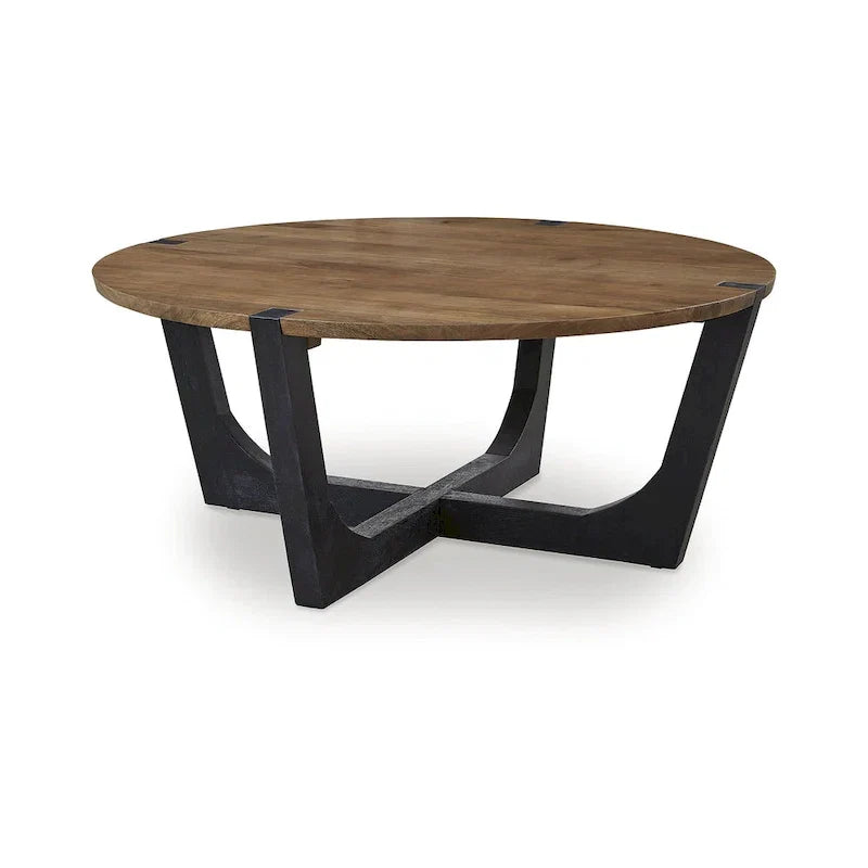 Signature Design by Ashley Hanneforth Tavolino da Caffè Marrone/Nero - 111,76 L x 111,76 P x 48,26 A cm
