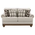 Divanetto tradizionale marrone grano con borchie decorative