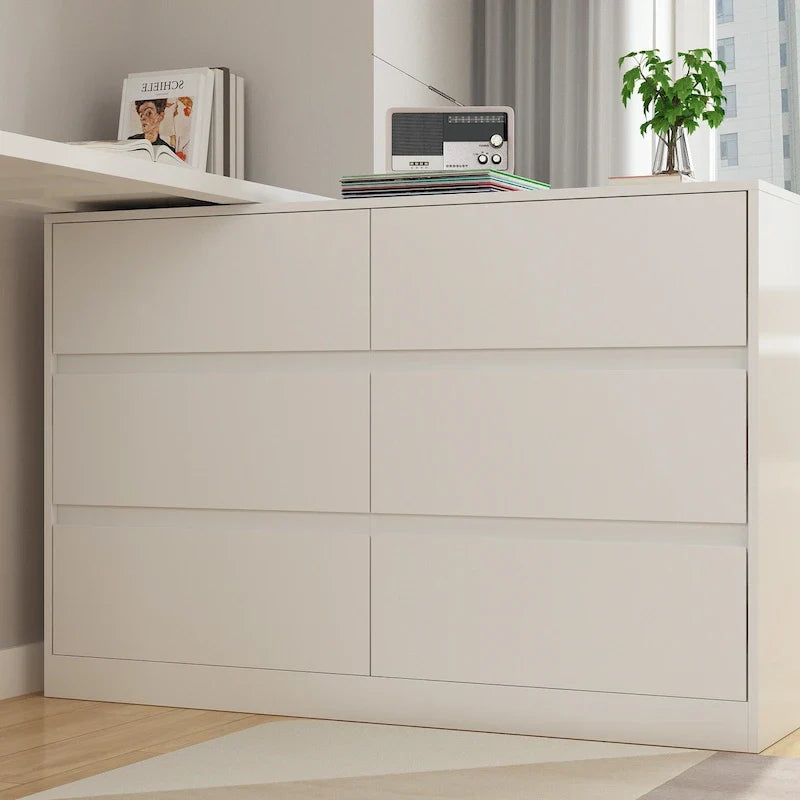 Cassettiera e Scrivania Girevole a 32,7H, con 6 Cassetti, Tavolo da Trucco, Bianco/Nero