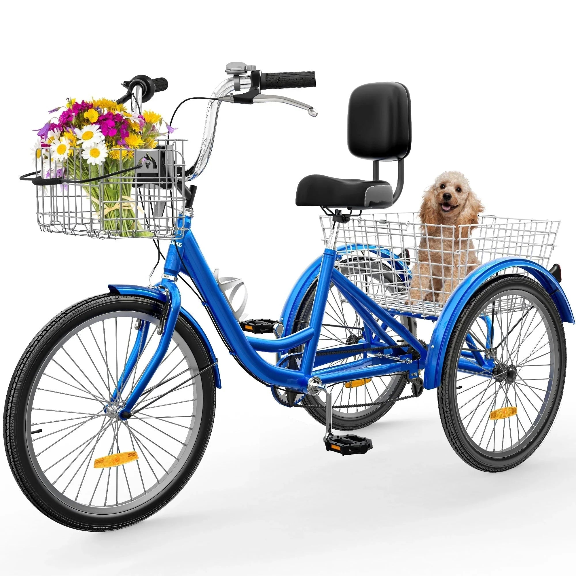 26 Triciclo per adulti Bici a 3 ruote Triciclo a 7 velocità