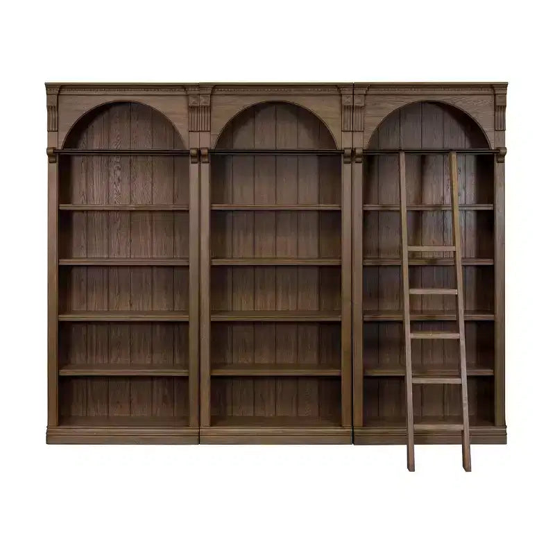 94 Bibliothèque haute murale traditionnelle, collection Stratton marron - Martin Furniture