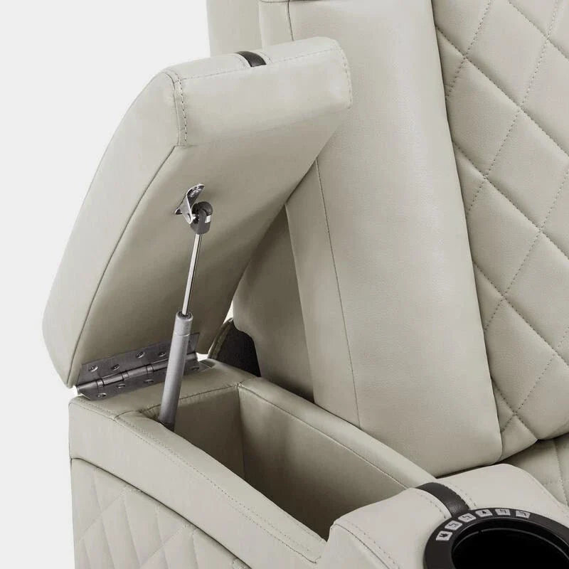 Poltrona reclinabile MCombo con poggiatesta regolabile, sedile home theater a doppio motore con porta USB, pelle traspirante HTS411