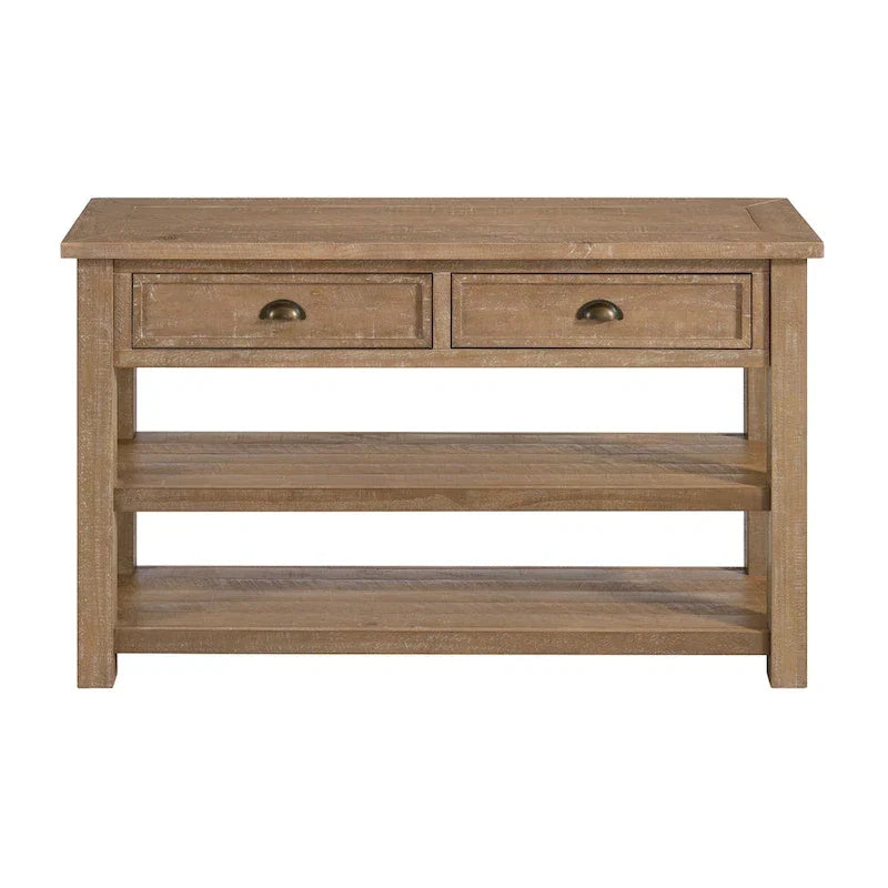 The Gray Barn Downington Consolle da Divano in Legno Massello a 2 Cassetti