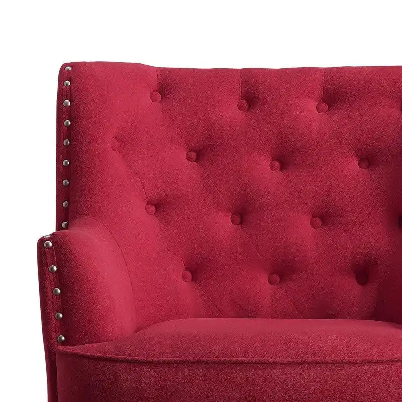 Moser Bay Mignon Poltrona Accent con Schienale Alto Trapuntato, Velluto/Lino, 76 cm