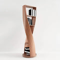 Libreria verticale a 5 ripiani in legno modello clessidra contemporanea